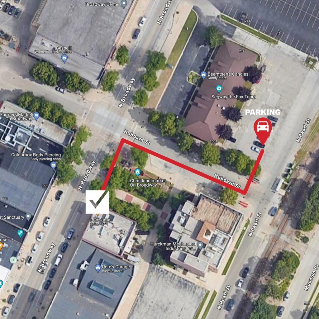 Map of downtown Green Bay Broadway Street